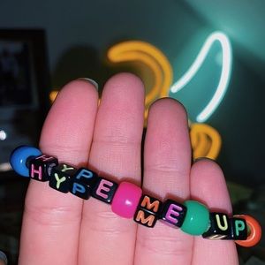 handmade HYPE ME UP multicolored beaded bracelet